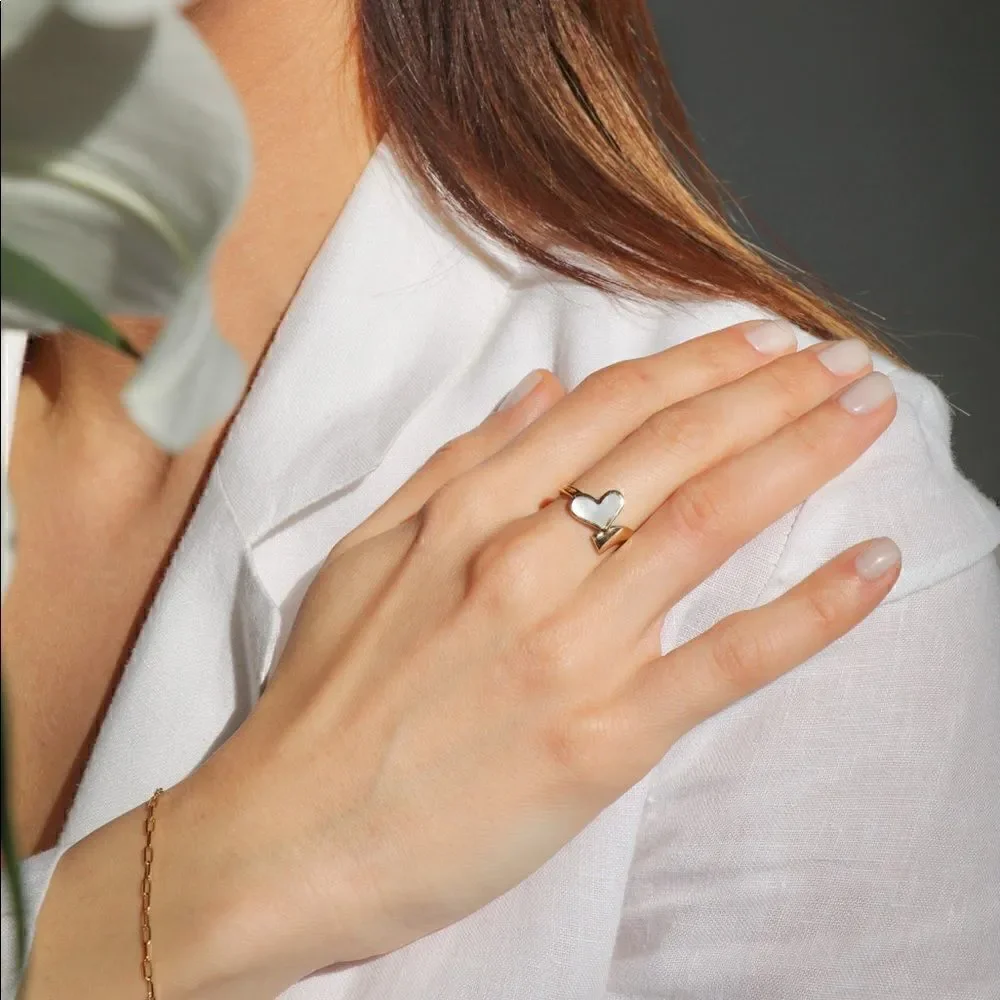 14k solid gold heart ring size 7 perfect gift trendy ring